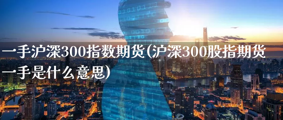 一手沪深300指数期货(沪深300股指期货一手是什么意思)_https://www.czxymm.com_农产品期货_第1张